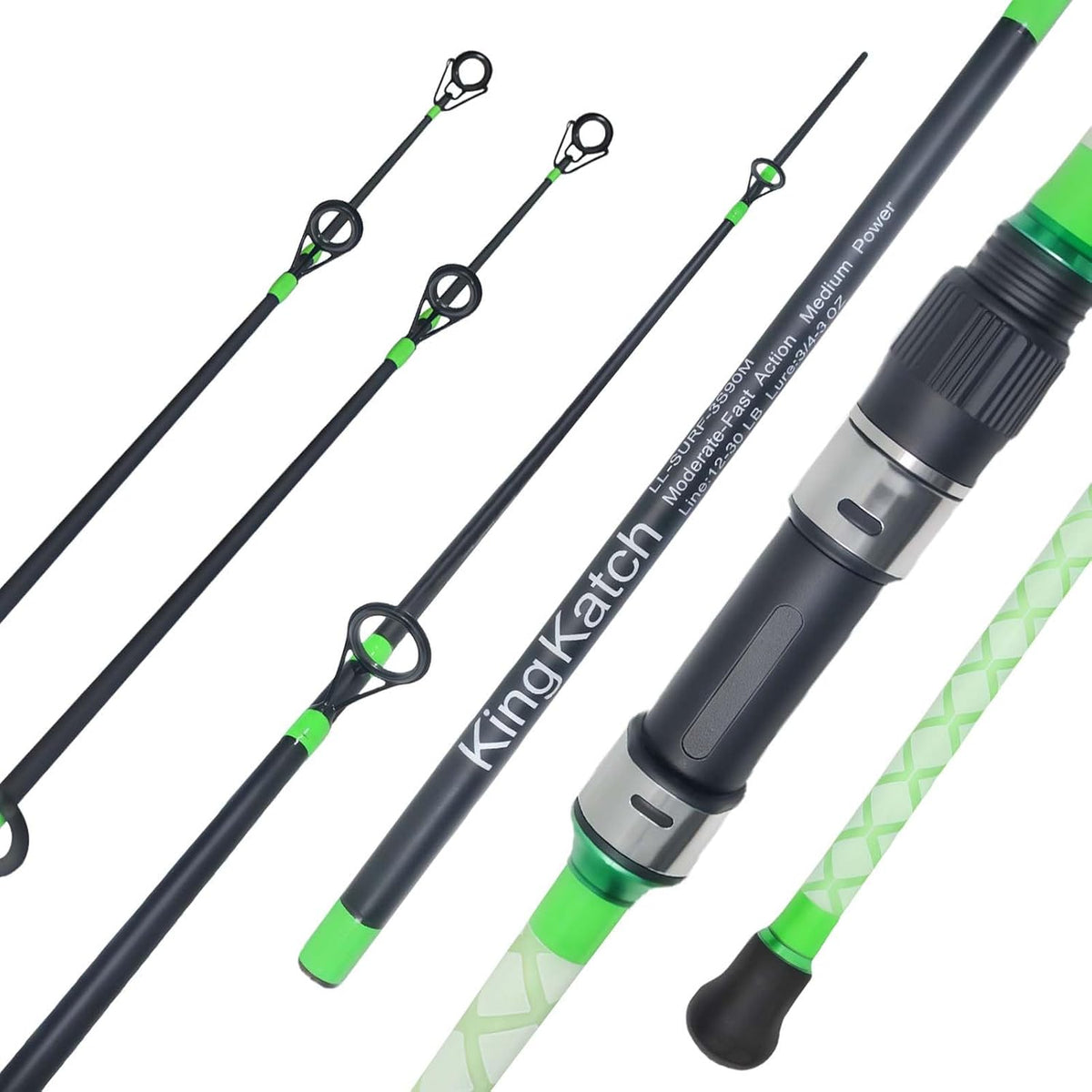 KingKatch Black 3-Section Carp Fishing Rod – 3.3M