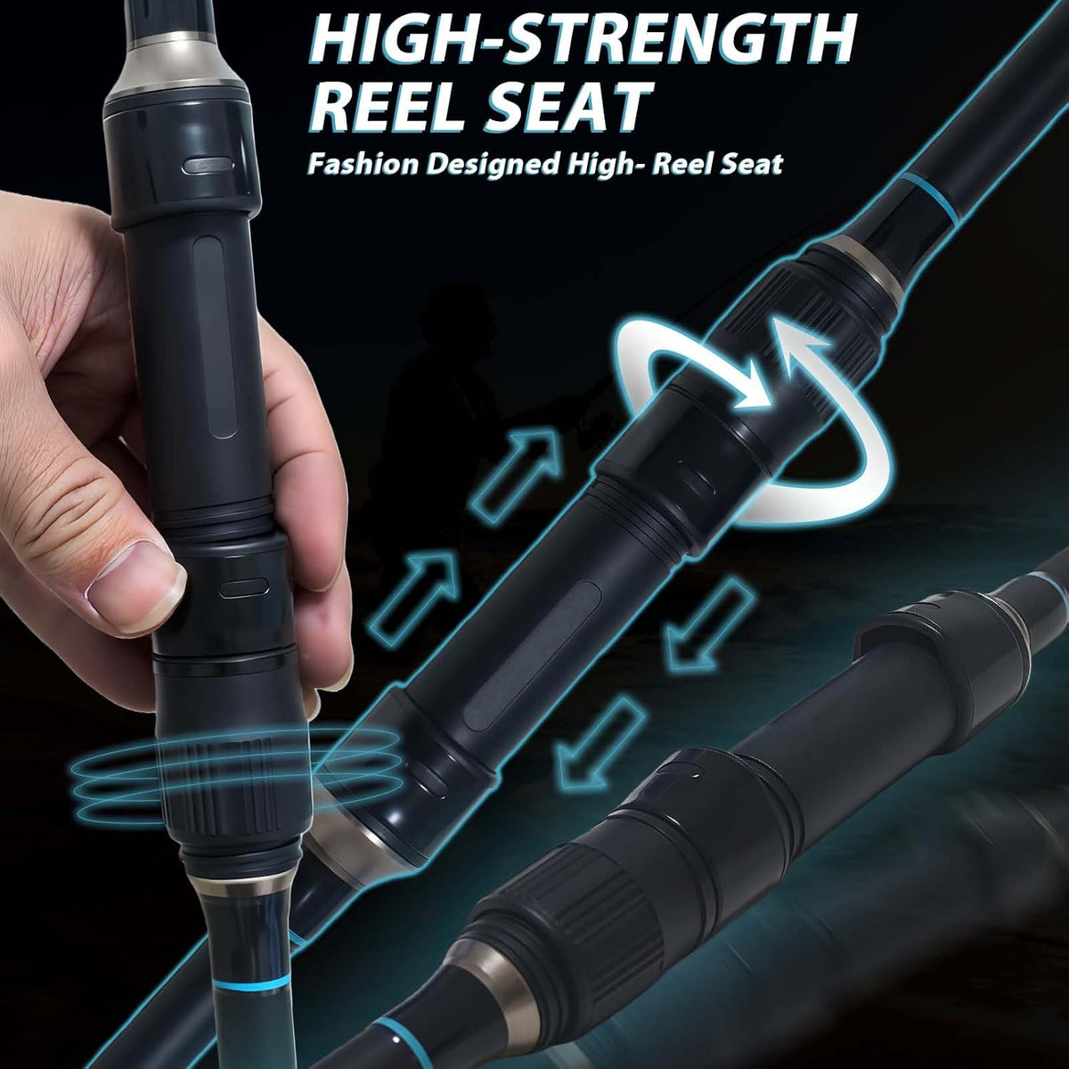 KingKatch Black 3-Section Carp Fishing Rod – 3.3M